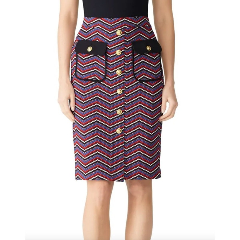 SLATE & WILLOW  KNIT CHEVRON  BUTTON DETAIL‎ PENCIL SKIRT SIZE M